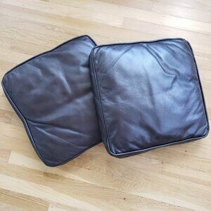 Dark Brown genuine leather pillows set of 2